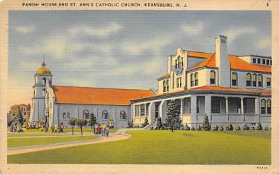 Parish House and St. Ann's Catholic Church Keansburg, New Jersey Postcard