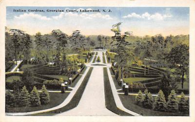 Italian Gardens, Georgian Court Lakewood, New Jersey Postcard
