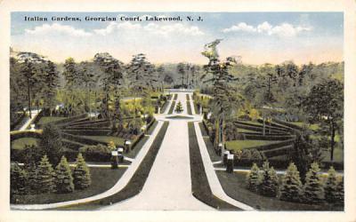 Italian Gardens, Georgian Court Lakewood, New Jersey Postcard