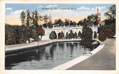 Sunken Garden Lakewood, New Jersey Postcard