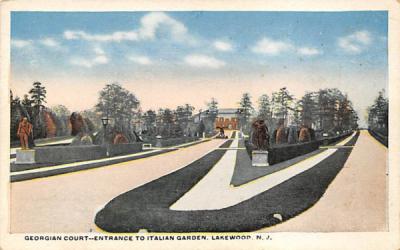 Georgian Court -- Entrance to Italian Garden Lakewood, New Jersey Postcard