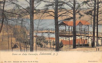 Scene on Lake Carasaljo Lakewood, New Jersey Postcard
