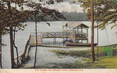 View of Lake near Georgian Court  Lakewood, New Jersey Postcard