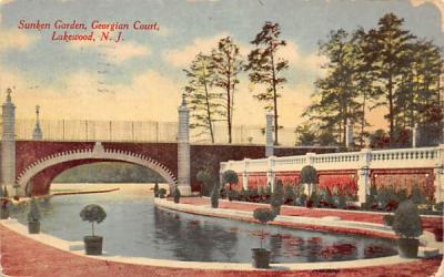 Sunken Garden, Georgian Court Lakewood, New Jersey Postcard