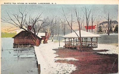 Rustic Tea House in Winter Lakewood, New Jersey Postcard