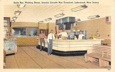 Waiting Room, Interior Lincoln Bus Terminal Lakewood, New Jersey Postcard