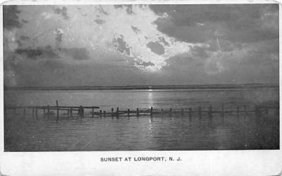Sunset at Longport New Jersey Postcard
