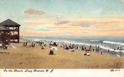 On the Beach Long Branch, New Jersey Postcard