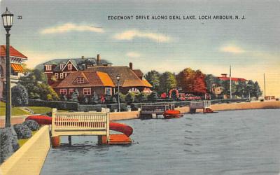 Edgemont Drive Along Deal Lake Loch Arbour, New Jersey Postcard