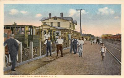 Waiting for Train Long Branch, New Jersey Postcard