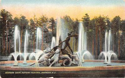 Georgian Court, Neptune Fountain Lakewood, New Jersey Postcard