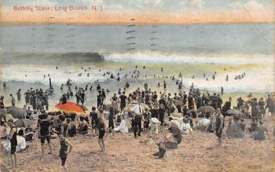 Bathing Scene Long Branch, New Jersey Postcard