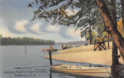 Bathing Beach - Lake Carasaljo Lakewood, New Jersey Postcard