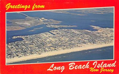 Aerial view of Ship Bottom & Surf City Long Beach Island, New Jersey Postcard