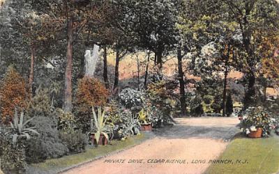 Private Drive, Cedar Avenue Long Branch, New Jersey Postcard
