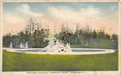 Neptunes Fountain, Georgian Court Lakewood, New Jersey Postcard