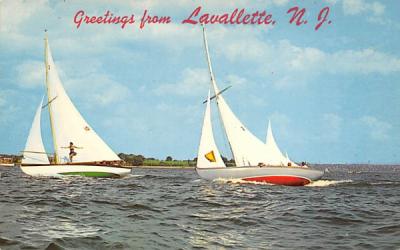 Heeling in a Stiff Breeze Lavallette, New Jersey Postcard