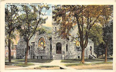 First Baptist Church Lakewood, New Jersey Postcard