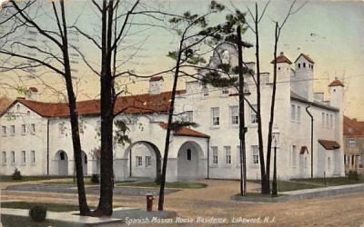 Spanish Mission House Residence Lakewood, New Jersey Postcard