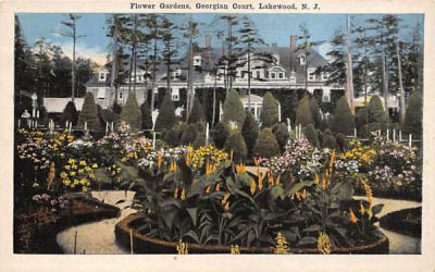 Flower Gardens, Georgian Court Lakewood, New Jersey Postcard