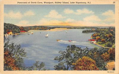 Panorama of Davis Cove, Woodport, Halsey Island Lake Hopatcong, New Jersey Postcard