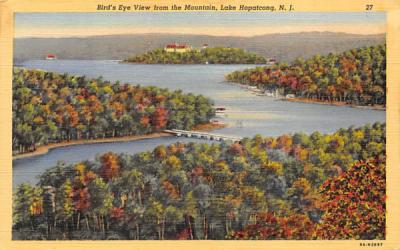 Bird's Eye View from the Mountain Lake Hopatcong, New Jersey Postcard