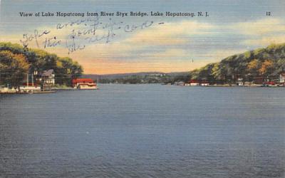 View of Lake Hopctcong from River Styx Bridge Lake Hopatcong, New Jersey Postcard