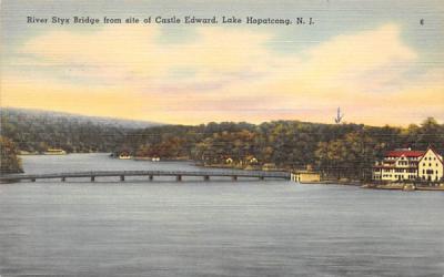River Styx Bridge from site of Castle Edward Lake Hopatcong, New Jersey Postcard