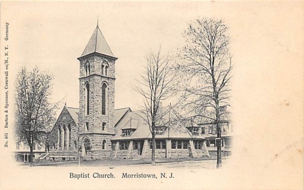 Baptist Church Morristown, New Jersey Postcard