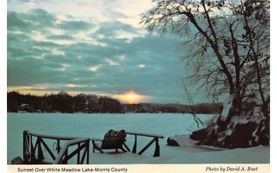 Sunset Over White Meadow Lake-Morris County New Jersey Postcard