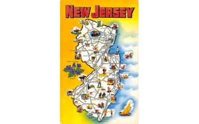 Map of New Jersey Postcard
