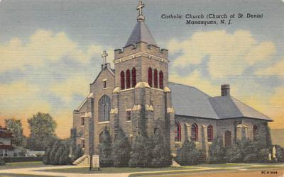 Catholic Church (Church of St. Denis) Manasquan, New Jersey Postcard