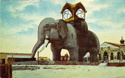 Famous Old Landmark, Lucy, The Margate Elephant New Jersey Postcard