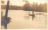Photo of people on canoe in water Medford, New Jersey Postcard