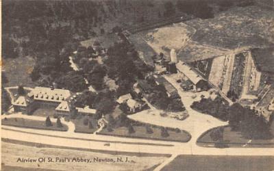Airview of St. Paul's Abbey Newton, New Jersey Postcard