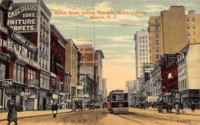 Market Street, Mulberry Street Newark, New Jersey Postcard