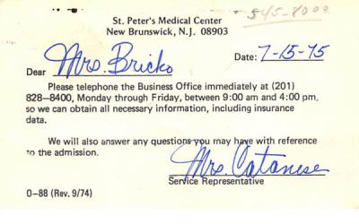 St. Peter's Medical Center New Brunswick, New Jersey Postcard