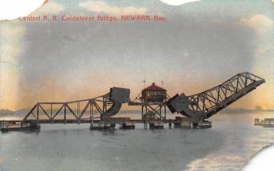 Central R. R. Cantelever Bridge Newark, New Jersey Postcard