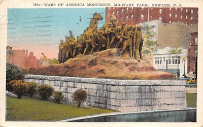 Wars of America Monument, Military Park Newark, New Jersey Postcard