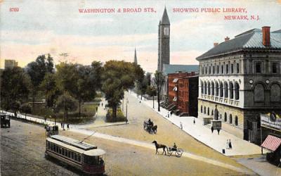 Washington & Broad Sts. Newark, New Jersey Postcard