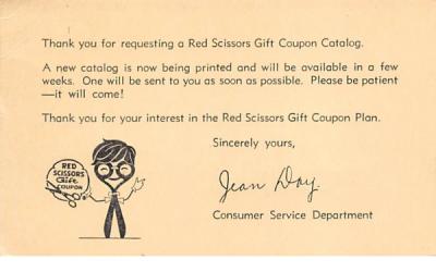 Red Scissors Gift Coupon Newark, New Jersey Postcard