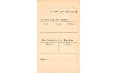 P. Ballantine & Sons Newark, New Jersey Postcard