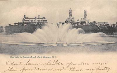 Fountain in Branch Brook Park Newark, New Jersey Postcard