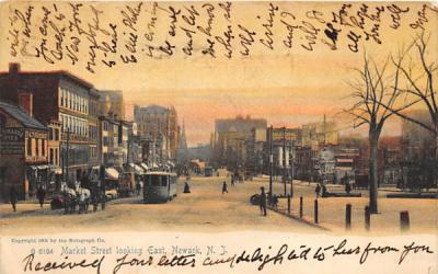 Market Street looking East Newark, New Jersey Postcard