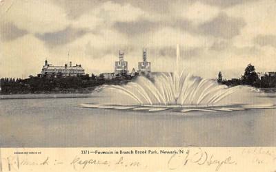 Fountain in Branch Brook Park Newark, New Jersey Postcard