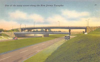 One of the many scenes along the New Jersey Turnpike Postcard