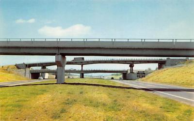 Unusual construction on the New Jersey Turnpike Postcard
