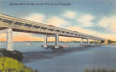 Raritan River Bridge on the New Jersey Turnpike Postcard