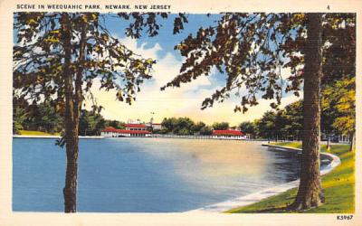 Scene in Weequahic Park Newark, New Jersey Postcard