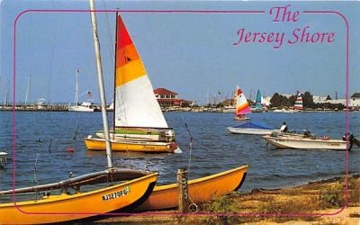 A picturesque scene of boats at Barnegat Bay New Jersey Shore Postcards, New Jersey